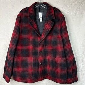 J. Crew L Limited Edition Ludlow Red & Black Plaid Overcoat in English Wool NWT